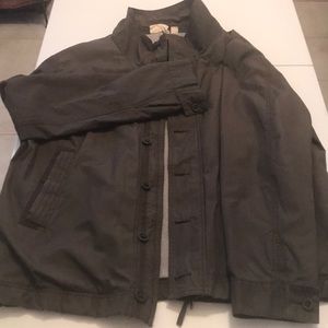 Military style green jacket - hip length